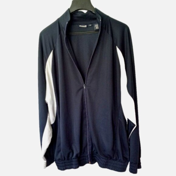 Eddie D Boardsport Men’s Track Jacket 2XLT Navy Blue White Inserts Zip Up Elasti - Picture 15 of 16